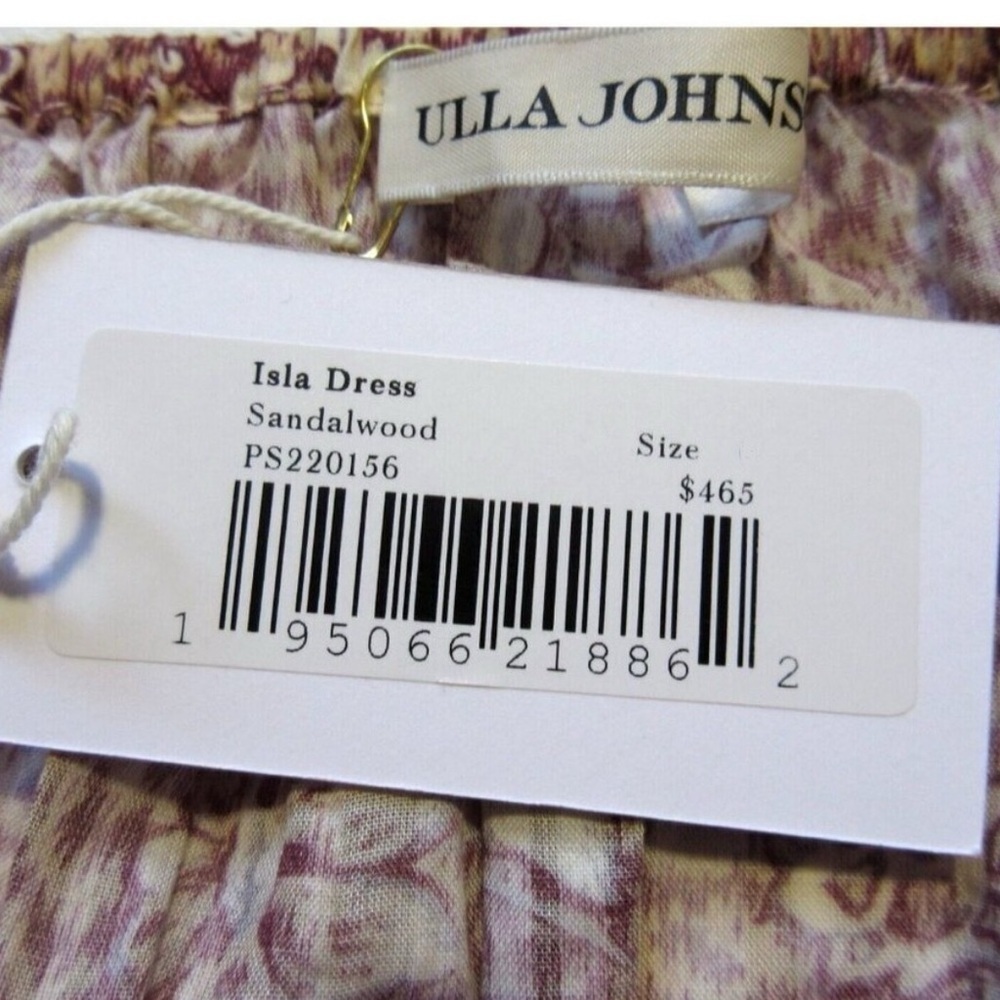 Ulla Johnson Isla Midi Dress Sandalwood Floral Cotton Voile Size 4 - Picture 5 of 6